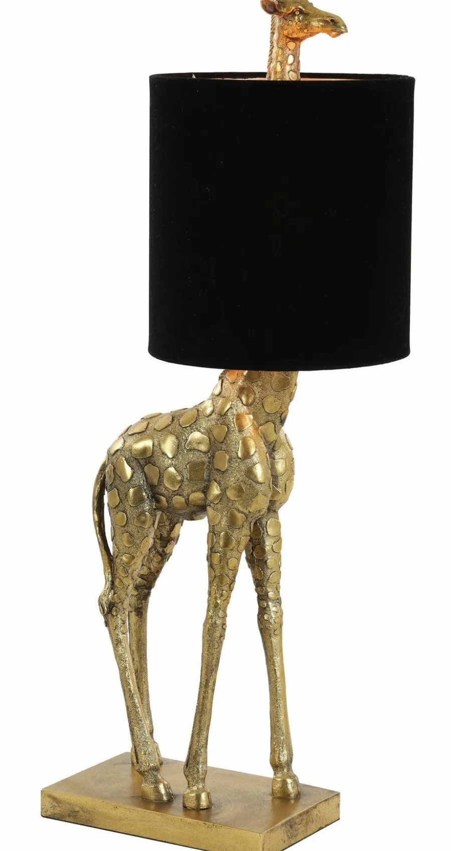 Light en Living Tafellamp 28x20x68 cm GIRAFFE antiek brons+velvet zwart Hot