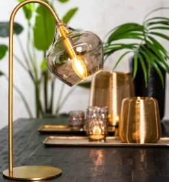 Light en Living Tafellamp RAKEL Antique brass of zwart Online