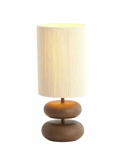 Light en Living Tafellamp Ø22x50,5 cm DANIALO hout print donkerbruin+touw crème Hot