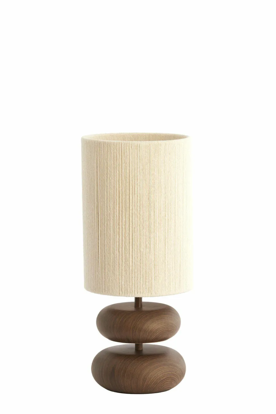 Light en Living Tafellamp Ø22x50,5 cm DANIALO hout print donkerbruin+touw crème Hot