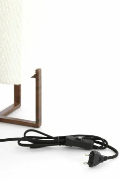 Light en Living Tafellamp 21,5X21,5X50,5 Cm WYN hout D Bruin+Boucl Creme Discount