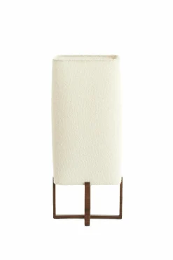 Light en Living Tafellamp 21,5X21,5X50,5 Cm WYN hout D Bruin+Boucl Creme Discount