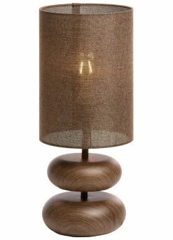 Light en Living Tafellamp Ø22x50,5 cm DANIALO houtprint bruin Discount