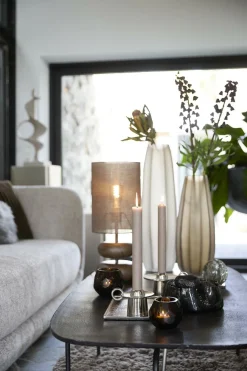 Light en Living Tafellamp Ø22x50,5 cm DANIALO houtprint bruin Discount