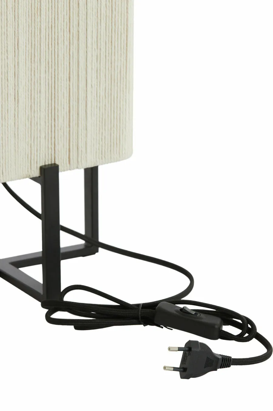Light en Living Tafellamp 21,5X21,5X50,5 Cm WYN Mat zwart+touw creme Best