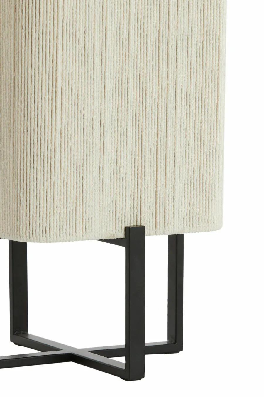 Light en Living Tafellamp 21,5X21,5X50,5 Cm WYN Mat zwart+touw creme Best