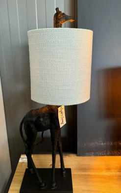 Light en Living Tafellamp 20x28x68 cm GIRAFFE zwart+creme New