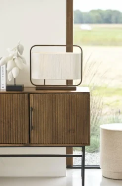 Light en Living Tafellamp 45x15x37,5 cm LECCE donkerbruin + touw naturel Outlet