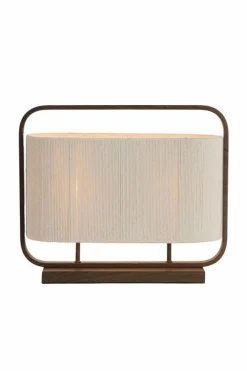 Light en Living Tafellamp 45x15x37,5 cm LECCE donkerbruin + touw naturel Outlet