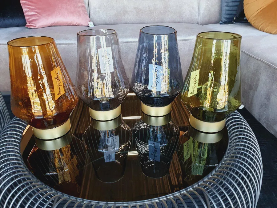 Light en Living Tafellamp LED JAYA glas groen+goud Hot