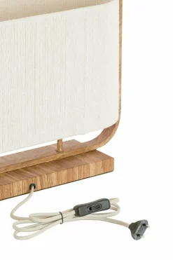 Light en Living Tafellamp 45x15x37,5 cm LECCE houtprint + touw naturel Outlet