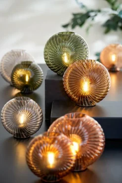 Light en Living Tafellamp LED MILADO glas zand - 16,5 x 7 x 16,5 cm Discount