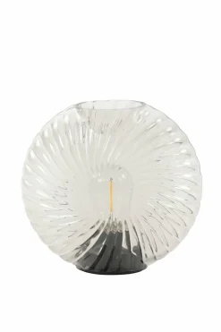 Light en Living Tafellamp LED MILADO glas zand - 16,5 x 7 x 16,5 cm Discount