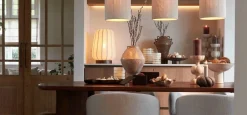 Light en Living Tafellamp Ø30x41,5 cm BIBURY hout print donker bruin+wit Hot