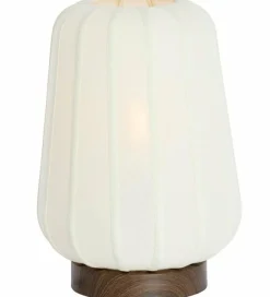 Light en Living Tafellamp Ø30x41,5 cm BIBURY hout print donker bruin+wit Hot