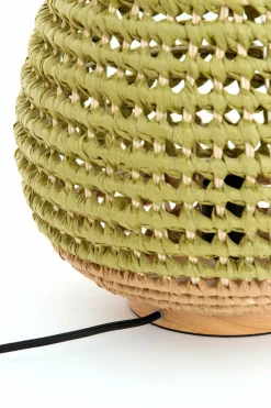Light en Living Tafellamp Ø32x34,5 cm KALIPA rotan naturel+groen New