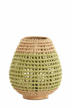 Light en Living Tafellamp Ø32x34,5 cm KALIPA rotan naturel+groen New