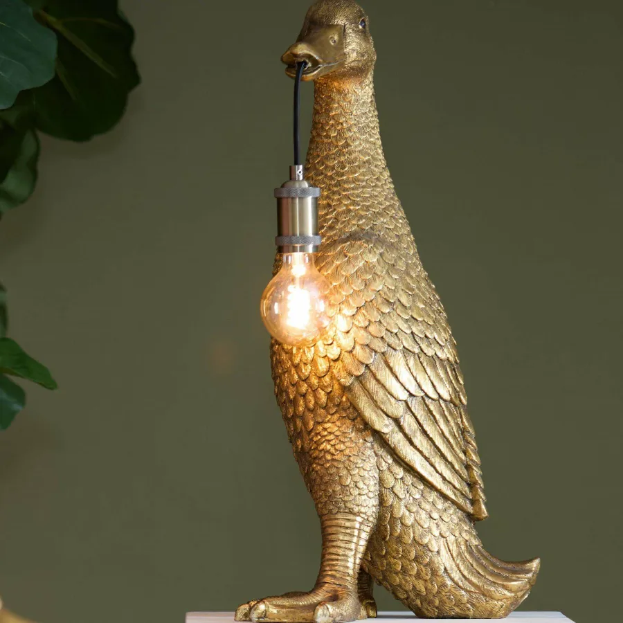 Light en Living Tafellamp 23,5x23x48,5 cm DUCK antiek brons