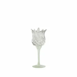 Light en Living Theelicht op voet Ø9,5x21 cm FLORA gls mat mint groen+helder Outlet