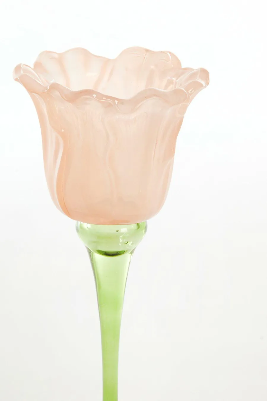 Light en Living Theelicht op voet Ø10,5x22,5 cm FLOWALY glas groen+peach Best