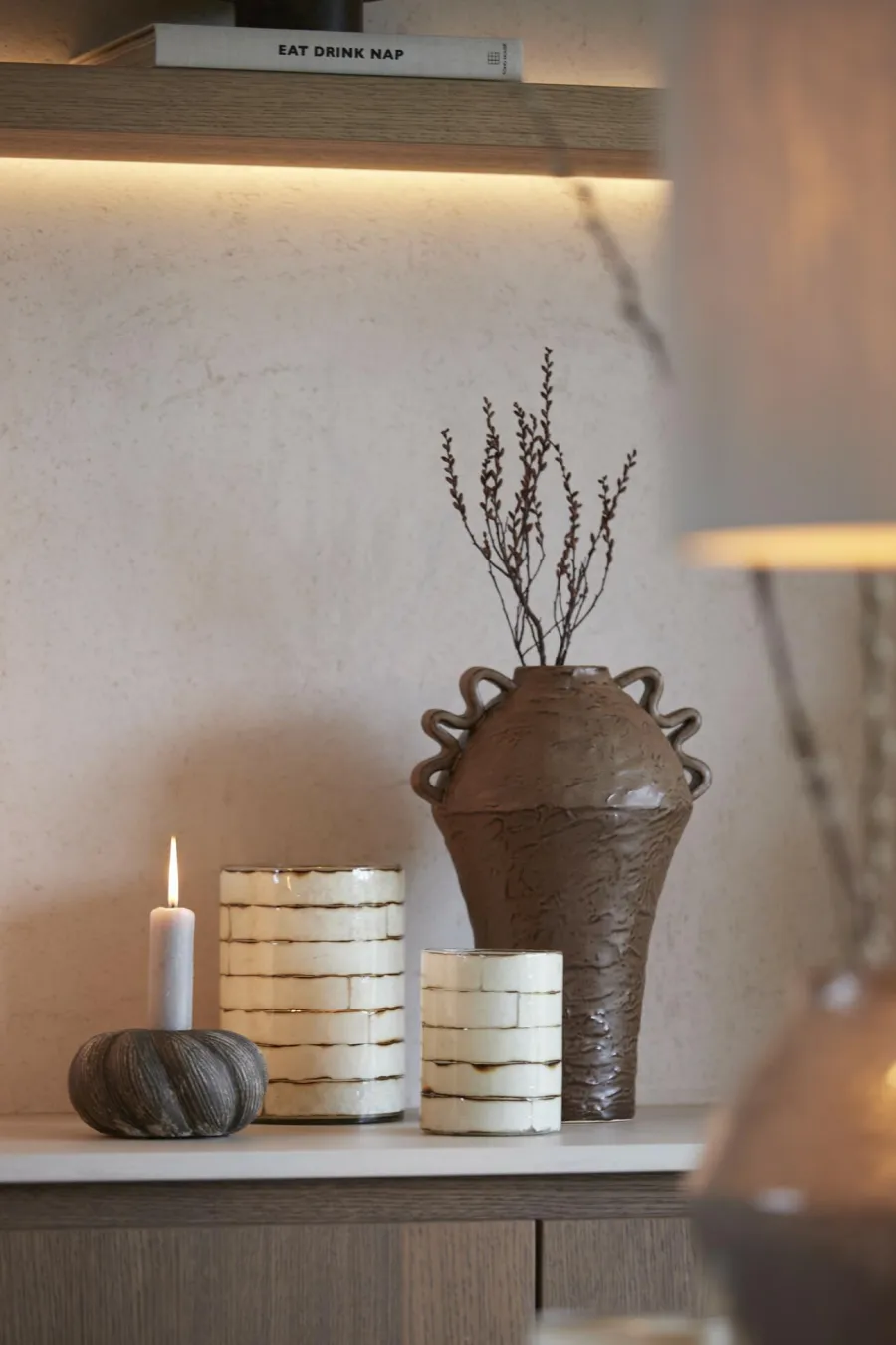Light en Living Theelicht DRONERI Ø10x13 cm – Glas Helder + Crème | Light & Living - Copy Discount