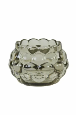 Light en Living Theelicht Ø12,5x8,5 cm HAVANA glas grijs