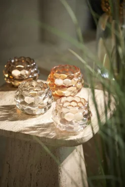 Light en Living Theelicht Ø12,5x8,5 cm HAVANA glas grijs