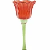 Light en Living Theelicht op voet Ø10,5x22,5 cm FLOWALY glas groen+rood New