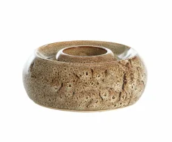 Light en Living Theelichthouder Ø12,5x5 cm OTHONI keramiek bruin Clearance