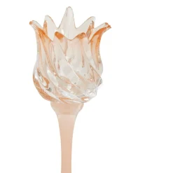 Light en Living Theelicht op voet Ø9,5x24 cm FLORA glas mat perzik+perzik