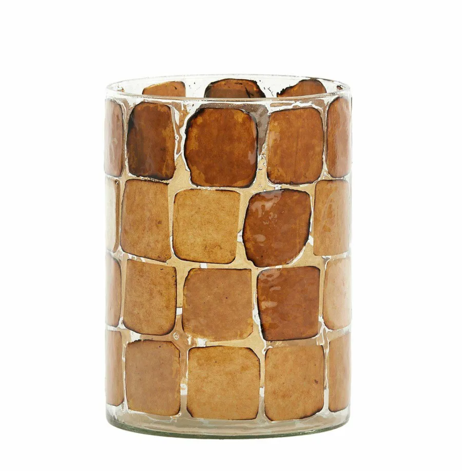 Light en Living Theelicht Ø14x20 cm DRONERO glas transparant+bruin Online