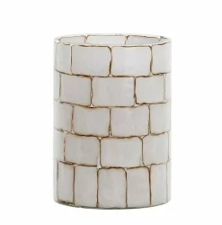 Light en Living Theelicht Ø14x20 cm DRONERO glas transparant+wit Clearance