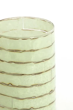 Light en Living Theelicht Ø14x20 cm DRONERI glas helder+mint groen Hot