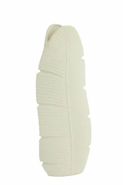 Light en Living Vaas Deco 19x11x46,5 cm LOU keramiek mat creme Outlet