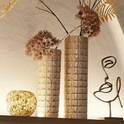 Light en Living Vaas / windlicht Ø17x15 cm LOUKA glas geel Discount