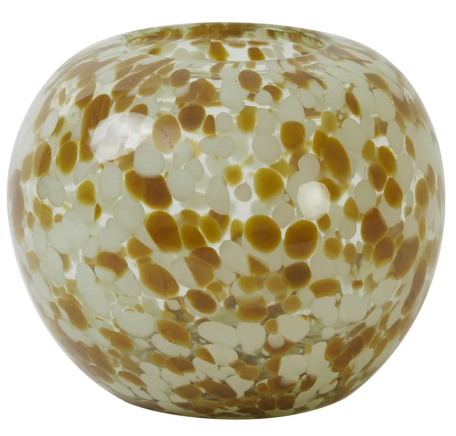 Light en Living Vaas / windlicht Ø17x15 cm LOUKA glas geel Discount