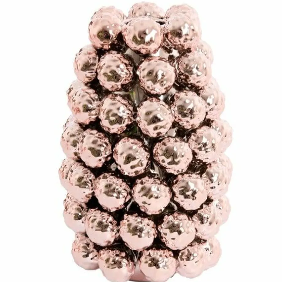 Light en Living Vaas deco Ø18,5x28 cm BUTANG keramiek metallic lichtroze