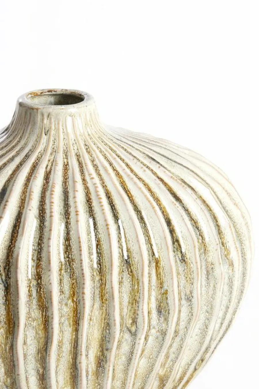 Light en Living Vaas deco 35x21x30 cm LORITO keramiek olijfgroen New