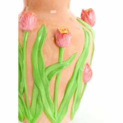 Light en Living Vaas deco Ø26x31 cm TULIP keramiek licht roze-groen
