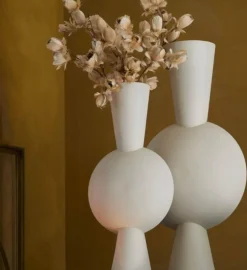 Light en Living Vaas deco 37,5x22x81 cm KAVANDU crème Clearance