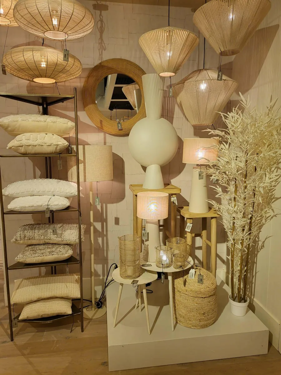 Light en Living Vaas deco 37,5x22x81 cm KAVANDU crème Clearance
