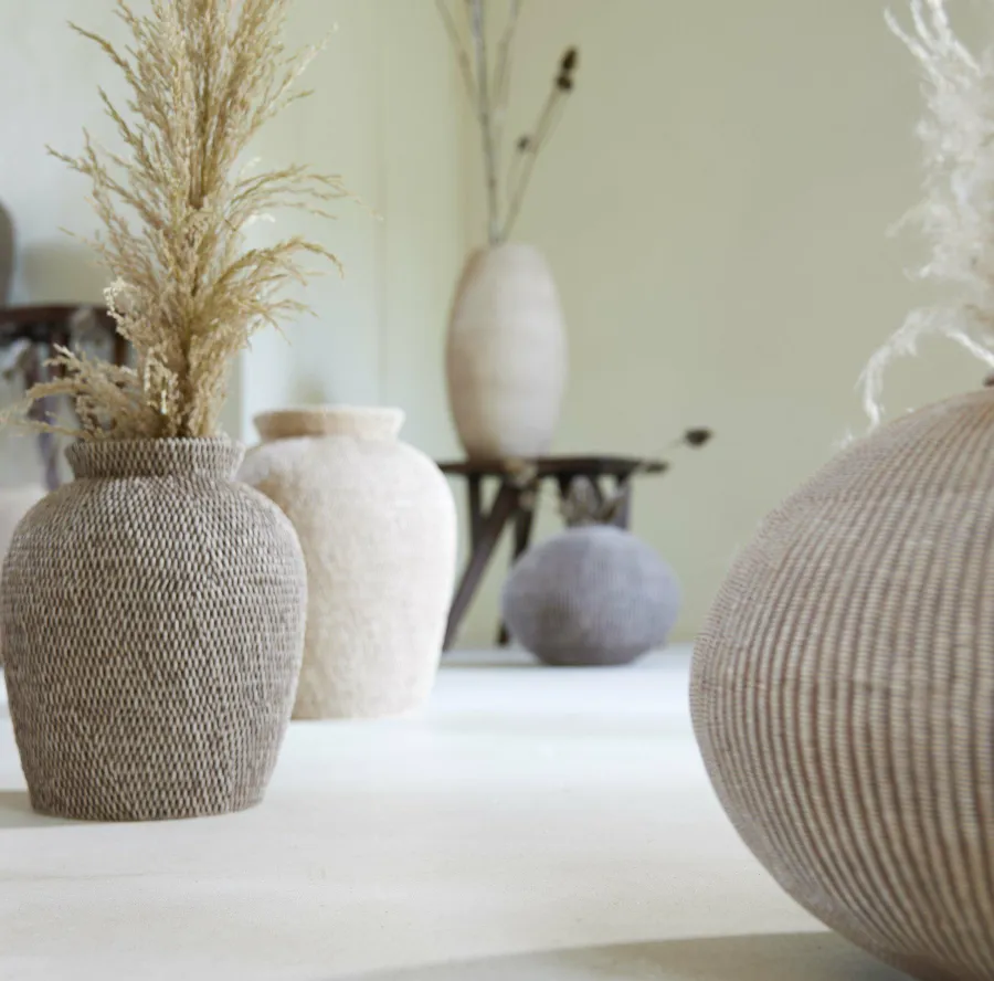 Light en Living Vaas deco Ø46x37 cm VALERIE licht bruin Clearance