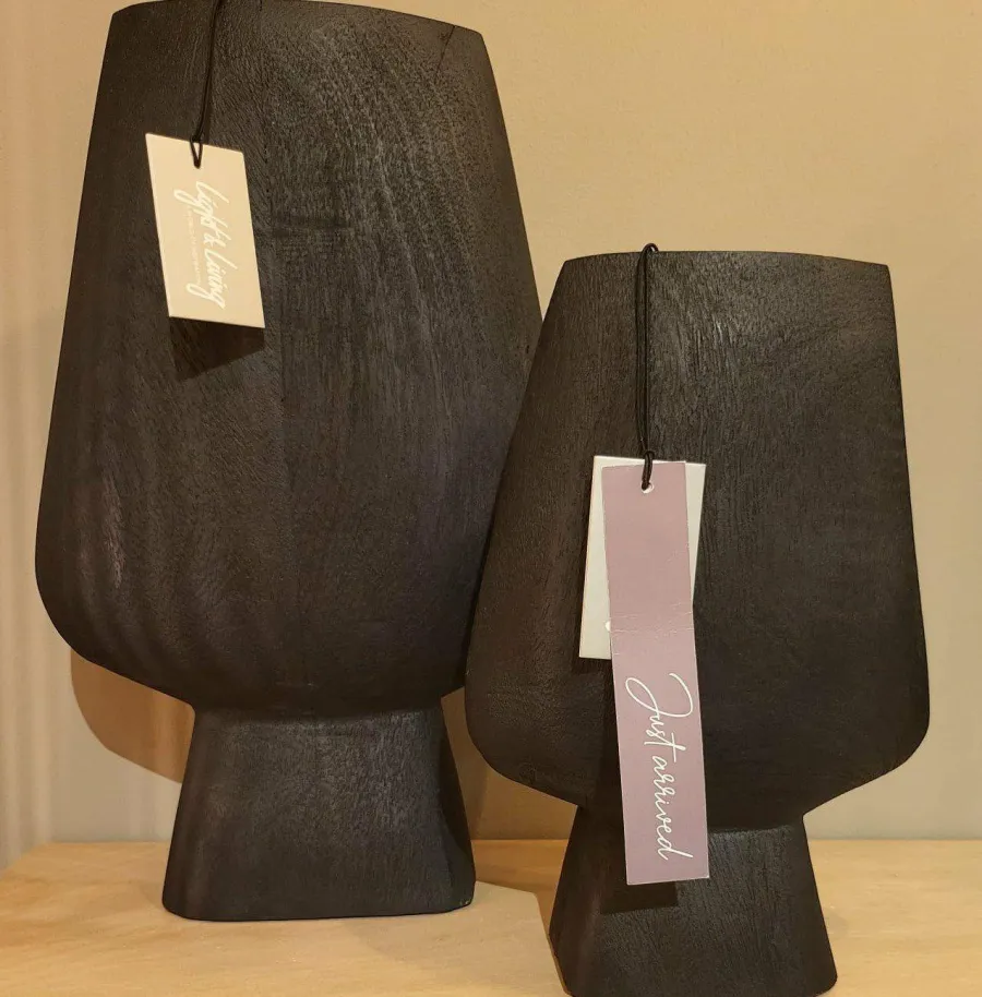 Light en Living Vaas deco CIARA keramiek zwart 23x12,5x30 cm