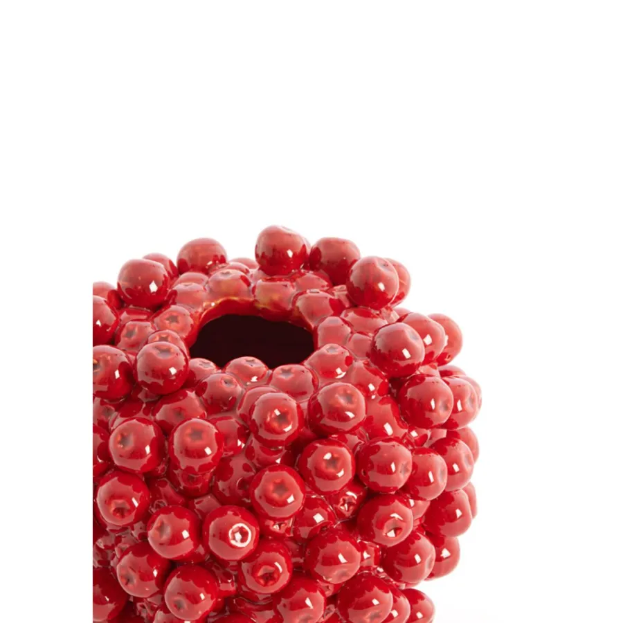 Light en Living Vaas deco Ø25,5x27 cm BERRIES keramiek rood Clearance