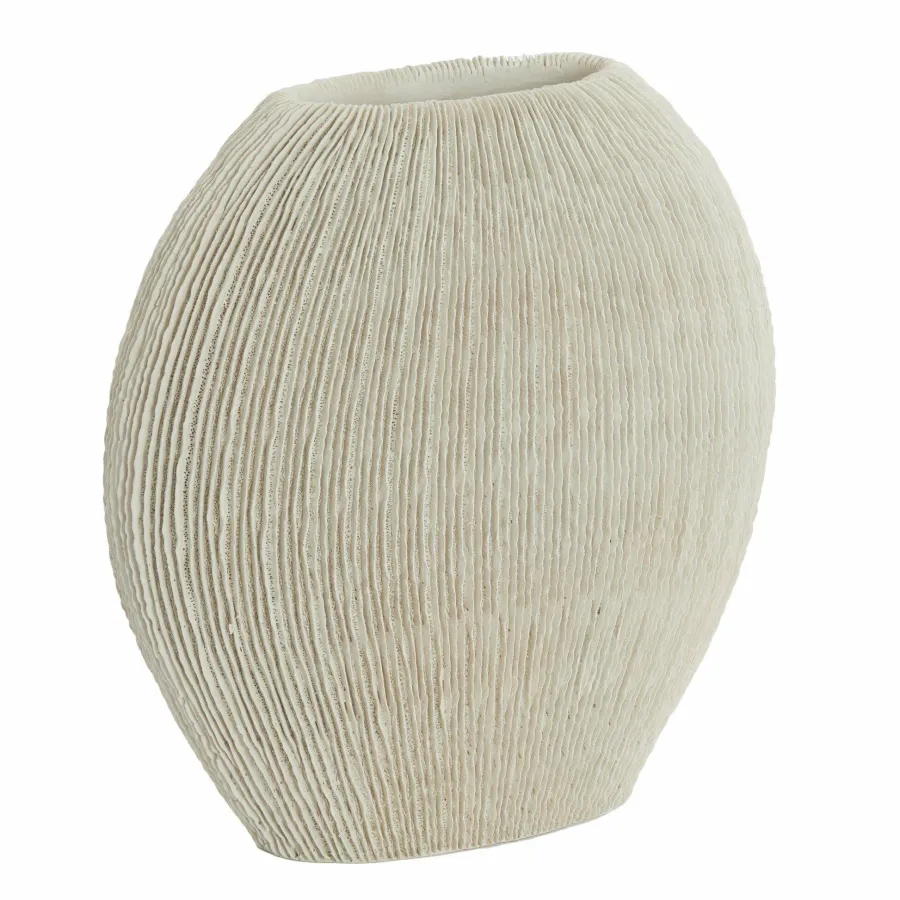 Light en Living Vaas deco 30x13x31,5 cm BUBIO crème Clearance