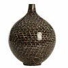 Light en Living Vaas deco Ø28x35 cm ELORZA bamboe donker bruin+naturel