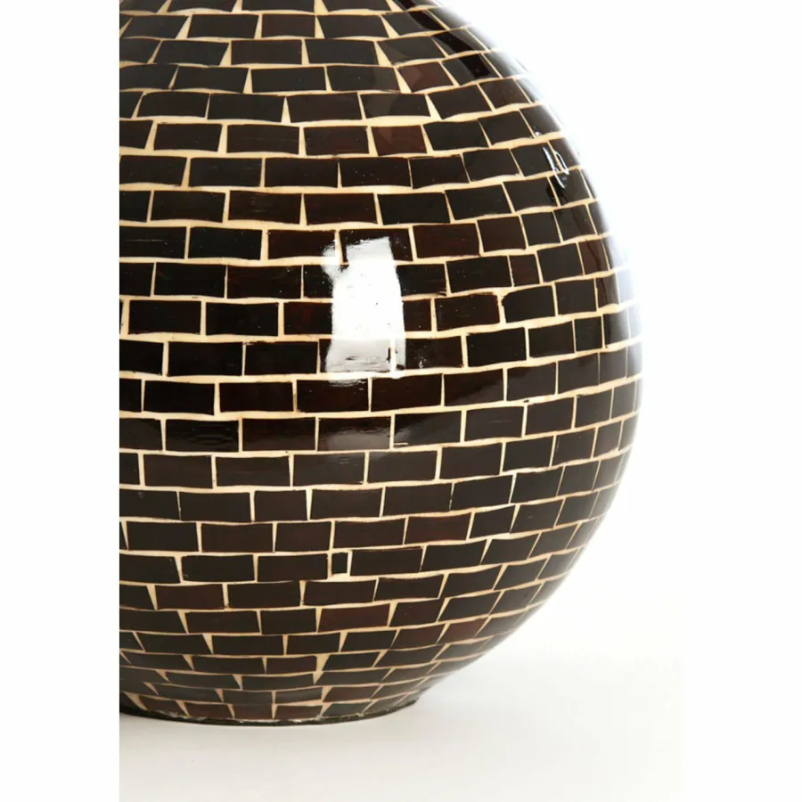 Light en Living Vaas deco Ø28x35 cm ELORZA bamboe donker bruin+naturel