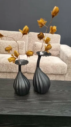 Light en Living Vaas deco 20x20x48 cm NYOKO mat zwart