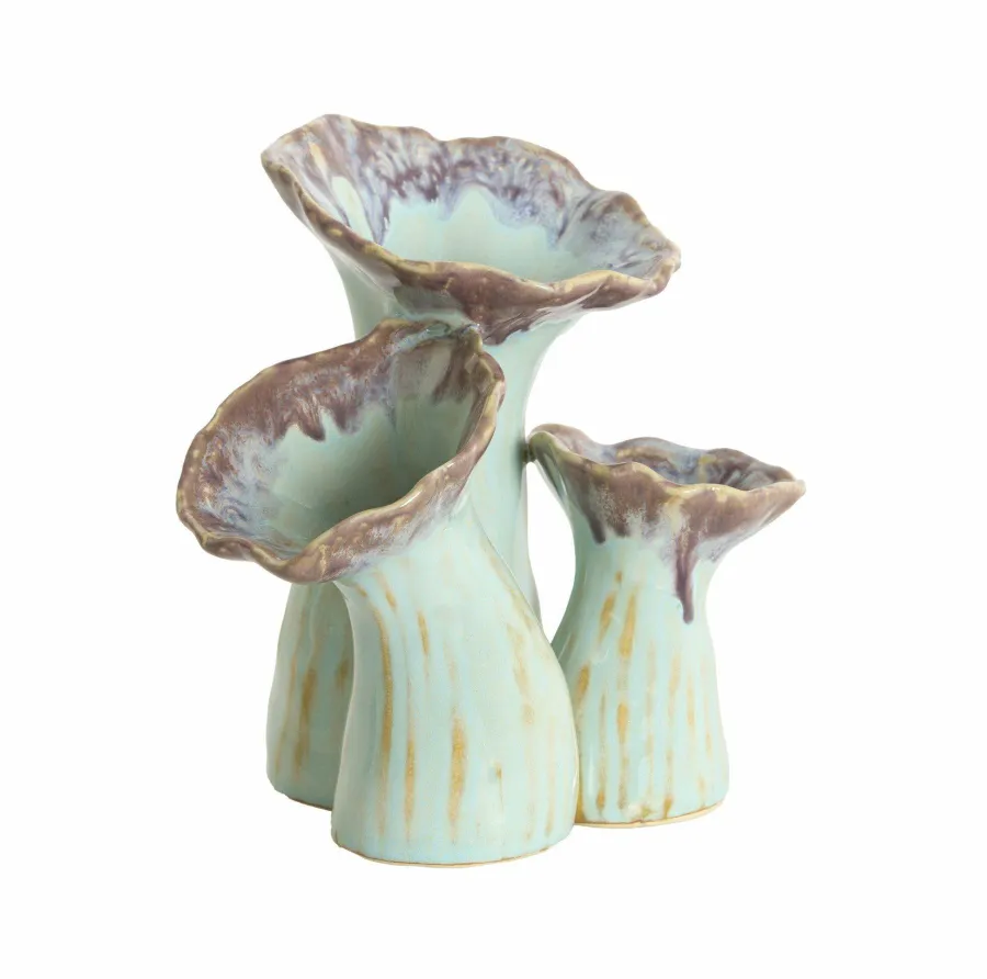 Light en Living Vaas deco 18x13x17,5 cm MISURINA paars-lichtblauw