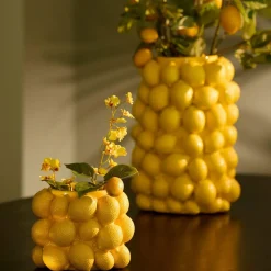 Light en Living Vaas deco LEMON geel - 14 cm hoog New